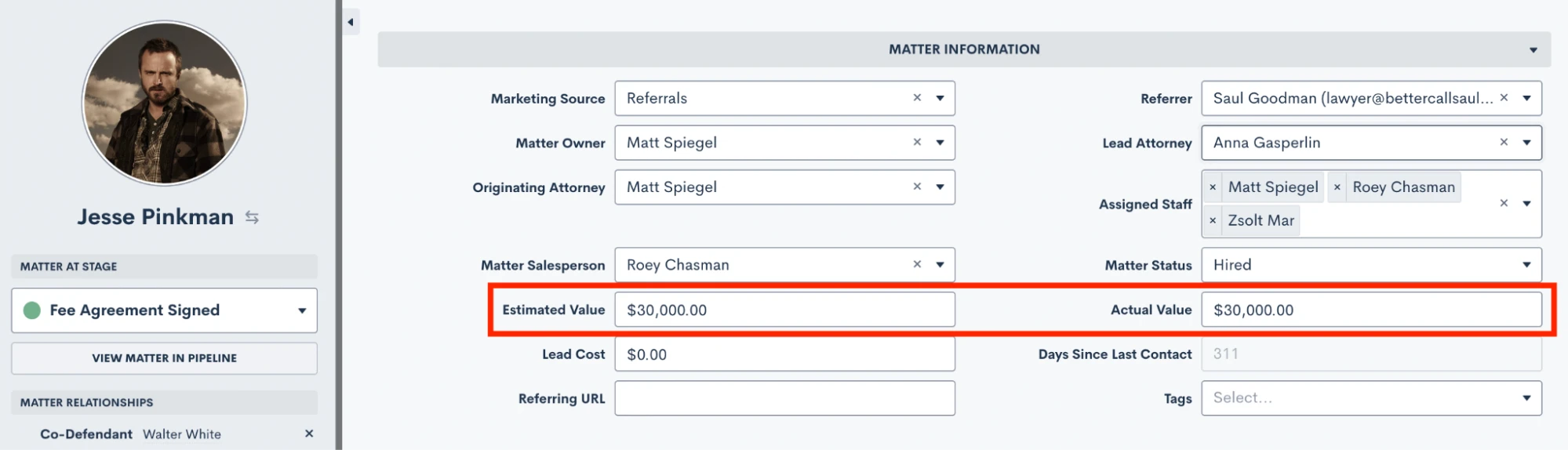 Matter Values