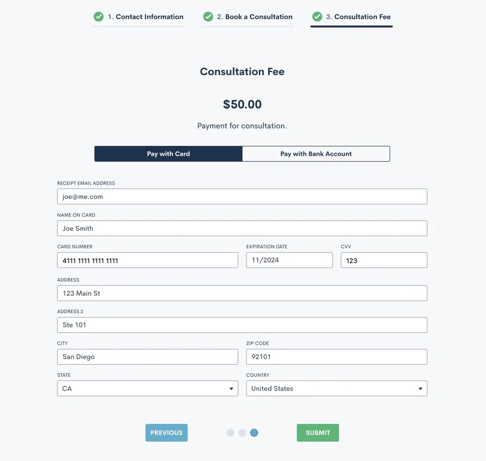 Custom Forms Payment Gateway