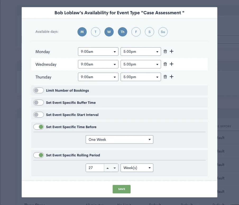 Appointment Availability Settings Improvements