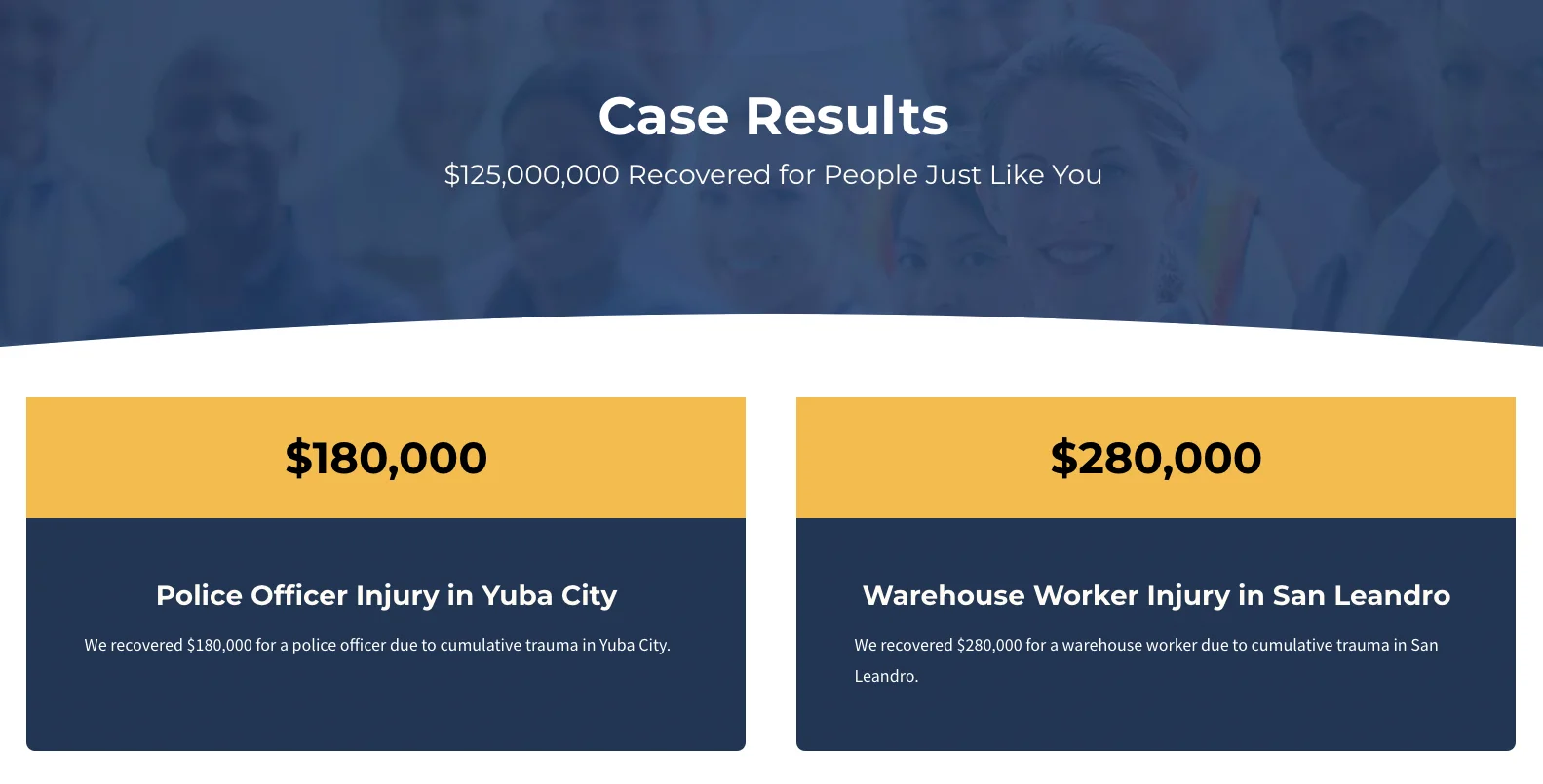 Pacific Workers' example of case results