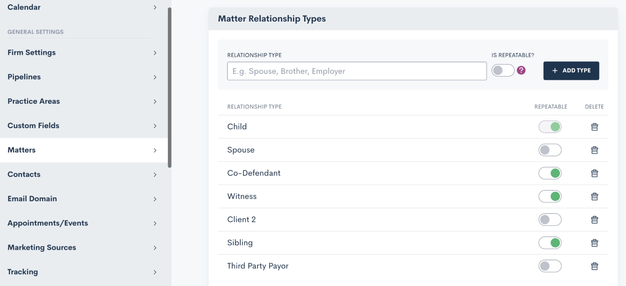 Relationship types